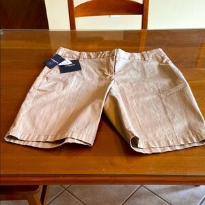 Brand New LightTan Bermuda Shorts. Classic Liz Claiborne. Great Fabric.